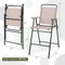 Outdoor Folding Bar Stool Beige Breathable Mesh Fabric Compact Storage